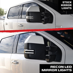 2017-2025+ Ford Super Duty F250 Smoked White Amber LED Mirror Lights