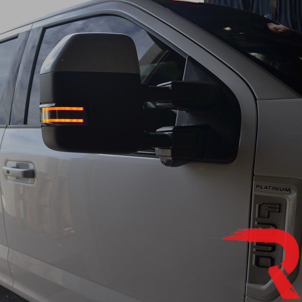 2017-2025+ Ford Super Duty F250 Smoked White Amber LED Mirror Lights