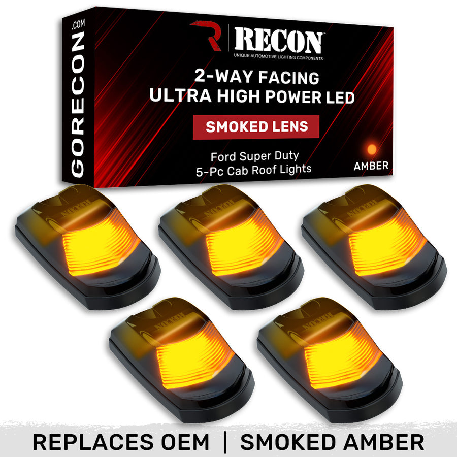 2017-2025+ Ford Super Duty F250 Smoked White Amber LED Mirror Lights