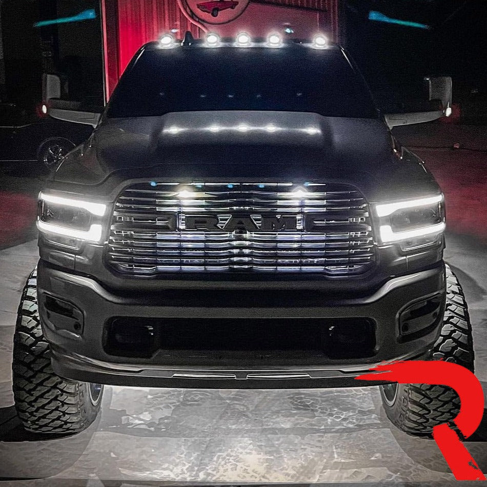 19+ Ram HD 2500 3500 2WAY Smoked White Amber LED Roof Cab Lights