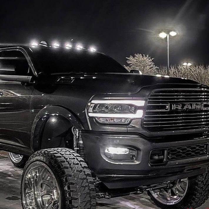 19+ Ram HD 2500 3500 2WAY Smoked White Amber LED Roof Cab Lights