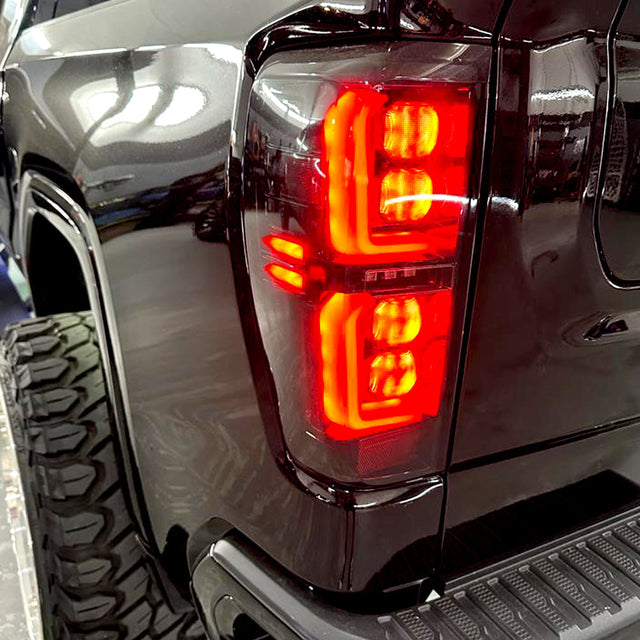 2019-2026 GMC Sierra Smoked Scanning LED Tail Lights - AutoLEDTech.com
