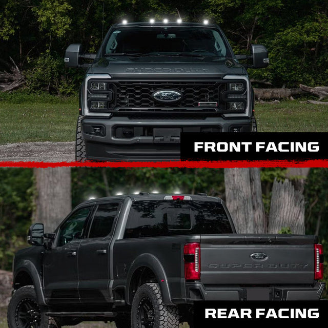 2023-2026+ Ford F250 Super Duty 2WAY Smoked White Amber LED Roof Cab Lights - AutoLEDTech.com
