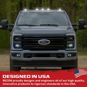 2023-2026+ Ford F250 Super Duty 2WAY Smoked White Amber LED Roof Cab Lights - AutoLEDTech.com