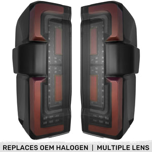 2023-2027+ Ford Super Duty Clear Smoked LED Tail Lights with Startup Sequence - AutoLEDTech.com