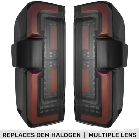2023-2027+ Ford Super Duty Clear Smoked LED Tail Lights with Startup Sequence - AutoLEDTech.com