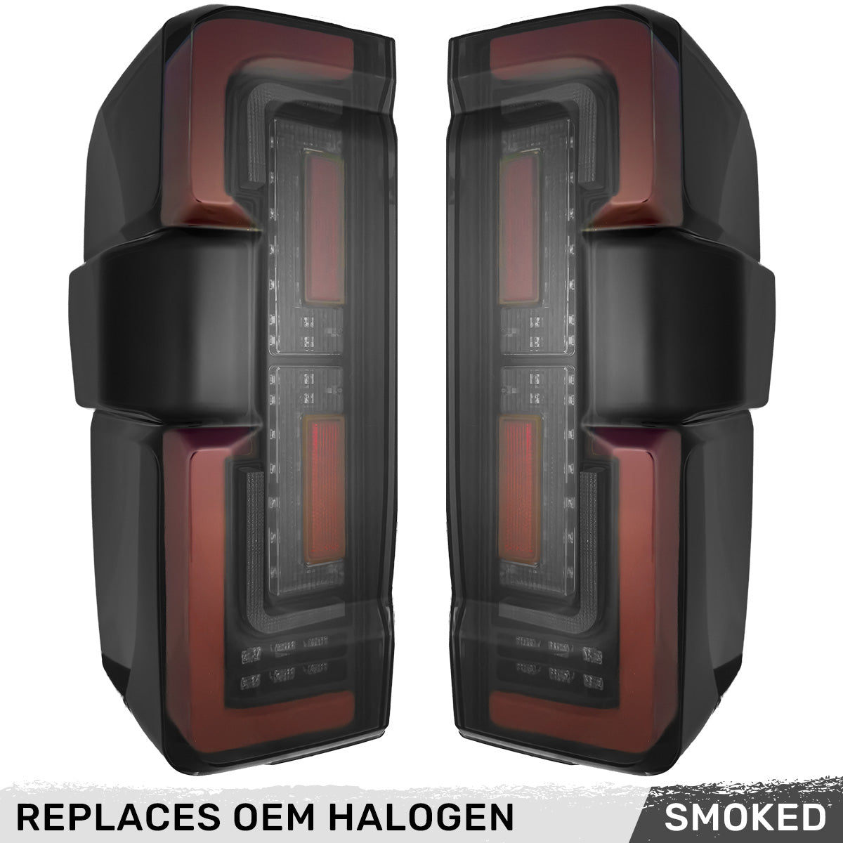 2023-2027+ Ford Super Duty Clear Smoked LED Tail Lights with Startup Sequence - AutoLEDTech.com