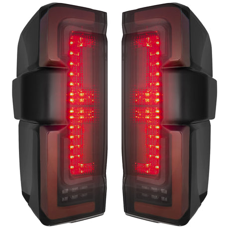 2023-2027+ Ford Super Duty Clear Smoked LED Tail Lights with Startup Sequence - AutoLEDTech.com