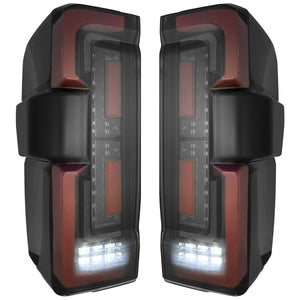 2023-2027+ Ford Super Duty Clear Smoked LED Tail Lights with Startup Sequence - AutoLEDTech.com