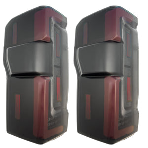 2023-2027+ Ford Super Duty Clear Smoked LED Tail Lights with Startup Sequence - AutoLEDTech.com