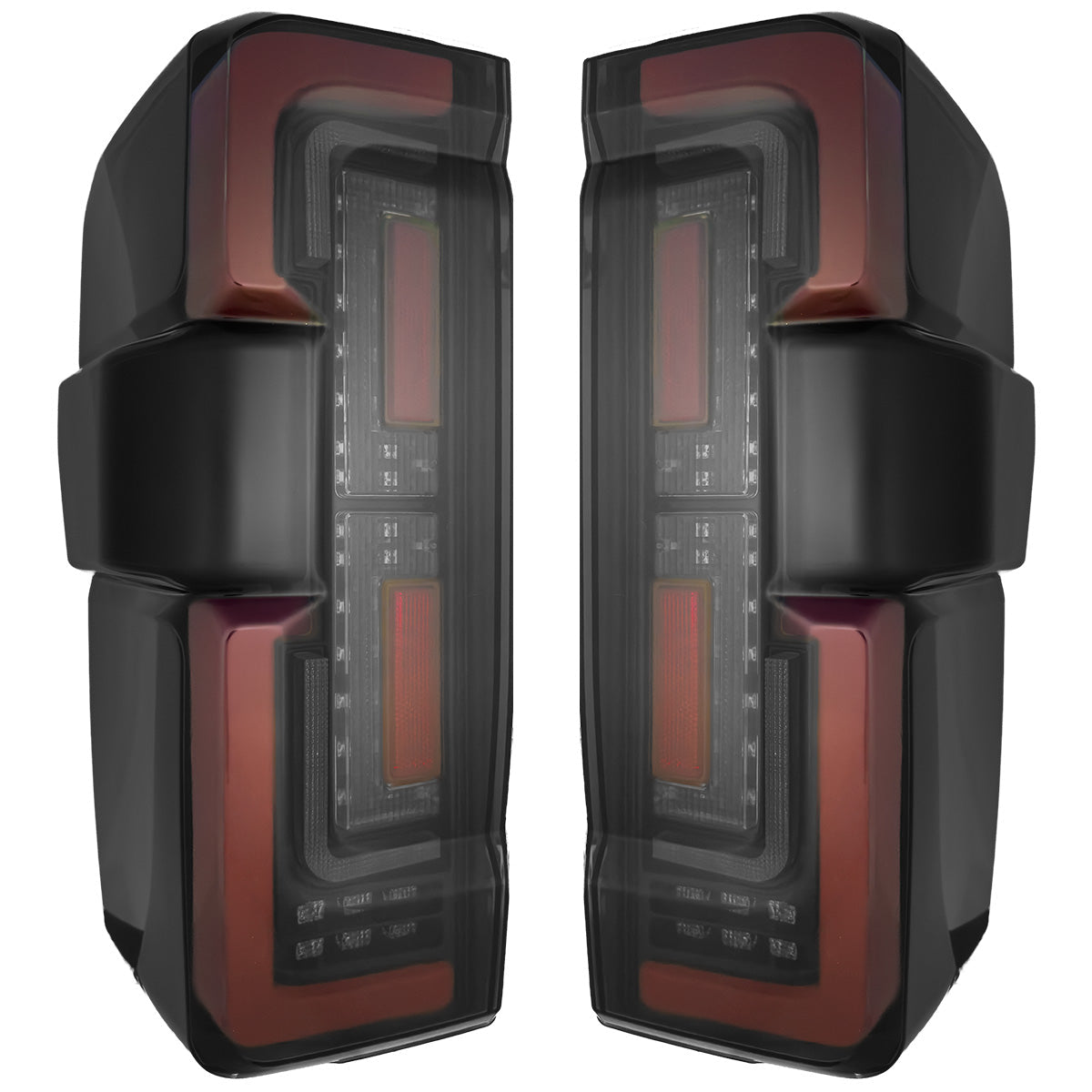 2023-2027+ Ford Super Duty Clear Smoked LED Tail Lights with Startup Sequence - AutoLEDTech.com