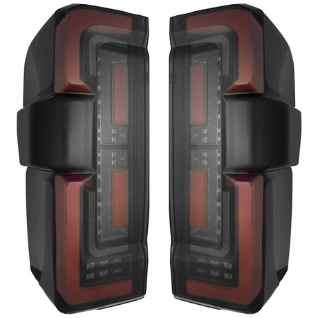 2023-2027+ Ford Super Duty Clear Smoked LED Tail Lights with Startup Sequence - AutoLEDTech.com