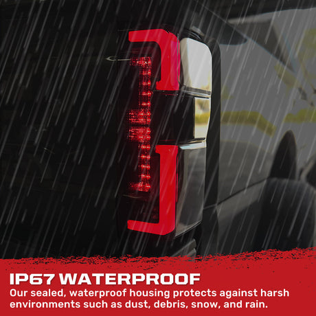 2023-2027+ Ford Super Duty Clear Smoked LED Tail Lights with Startup Sequence - AutoLEDTech.com