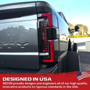 2023-2027+ Ford Super Duty Clear Smoked LED Tail Lights with Startup Sequence - AutoLEDTech.com