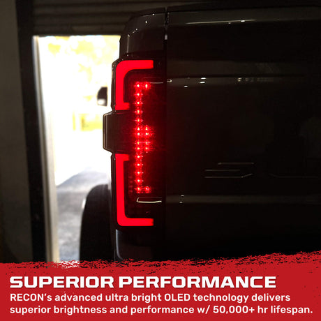 2023-2027+ Ford Super Duty Clear Smoked LED Tail Lights with Startup Sequence - AutoLEDTech.com