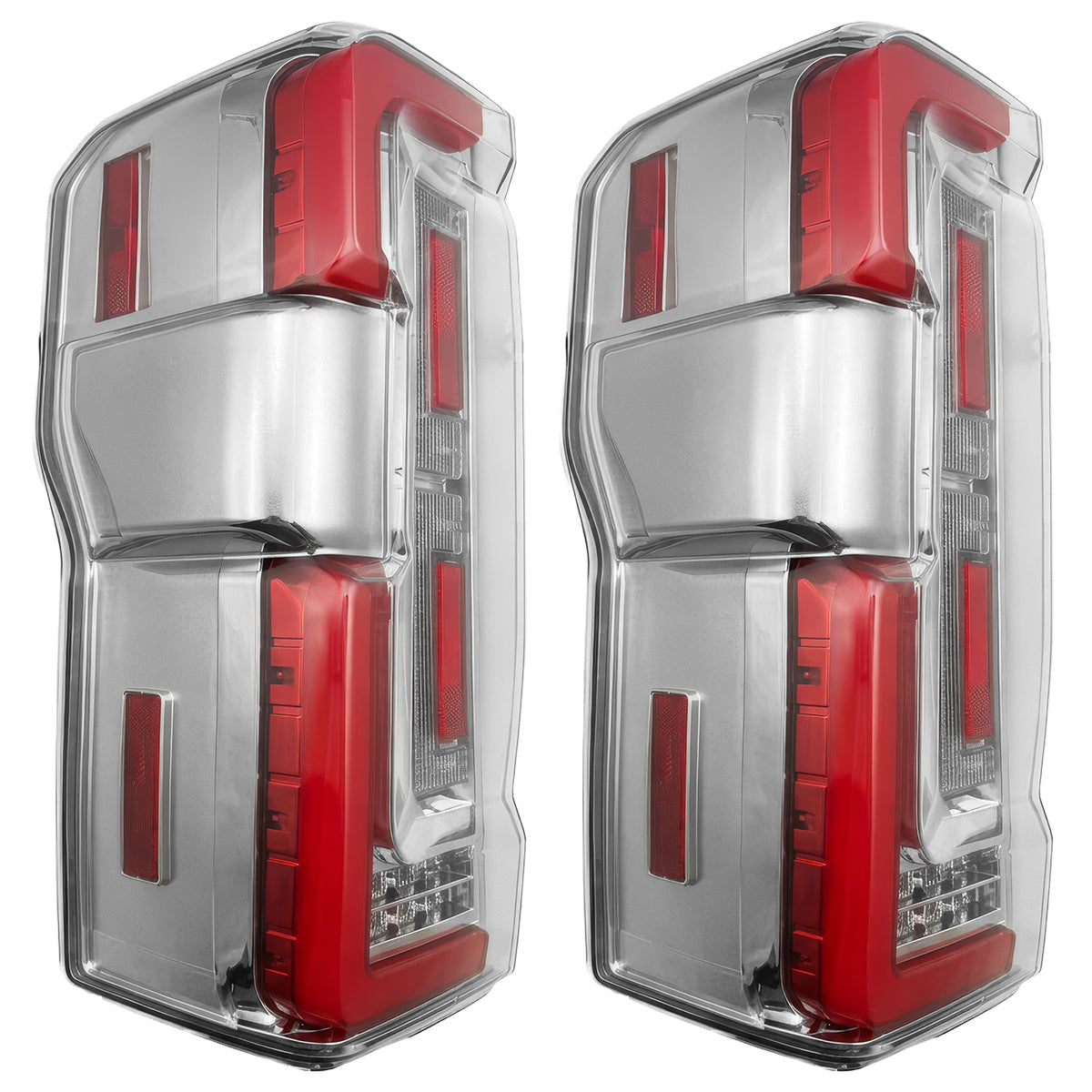 2023-2027+ Ford Super Duty Clear Smoked LED Tail Lights with Startup Sequence - AutoLEDTech.com