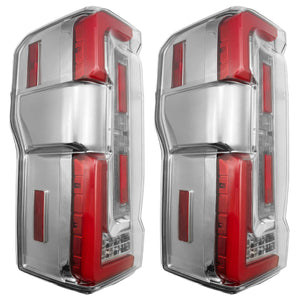 2023-2027+ Ford Super Duty Clear Smoked LED Tail Lights with Startup Sequence - AutoLEDTech.com