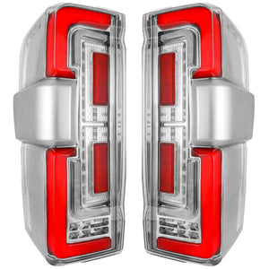 2023-2027+ Ford Super Duty Clear Smoked LED Tail Lights with Startup Sequence - AutoLEDTech.com