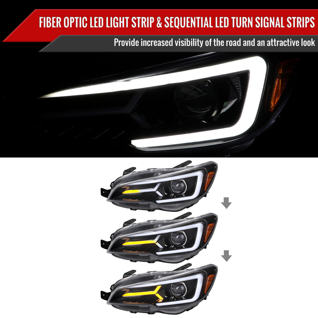 2015-2021 Subaru WRX RGBW Flow Series LED DRL Custom Headlights
