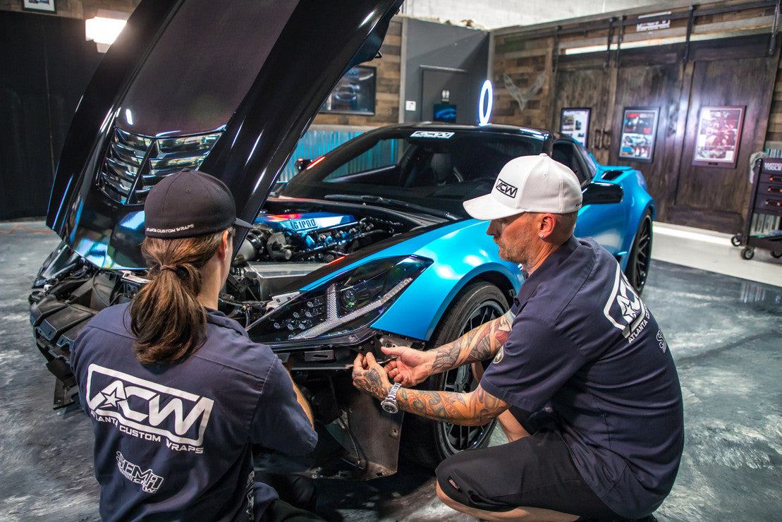 2014-2019 Chevrolet C7 Corvette LED DRL Projector Headlights - Aventador Style LED headlight kit AutoLEDTech Oracle Lighting Trendz Flow Series RGBHaloKits OneUpLighting Morimoto