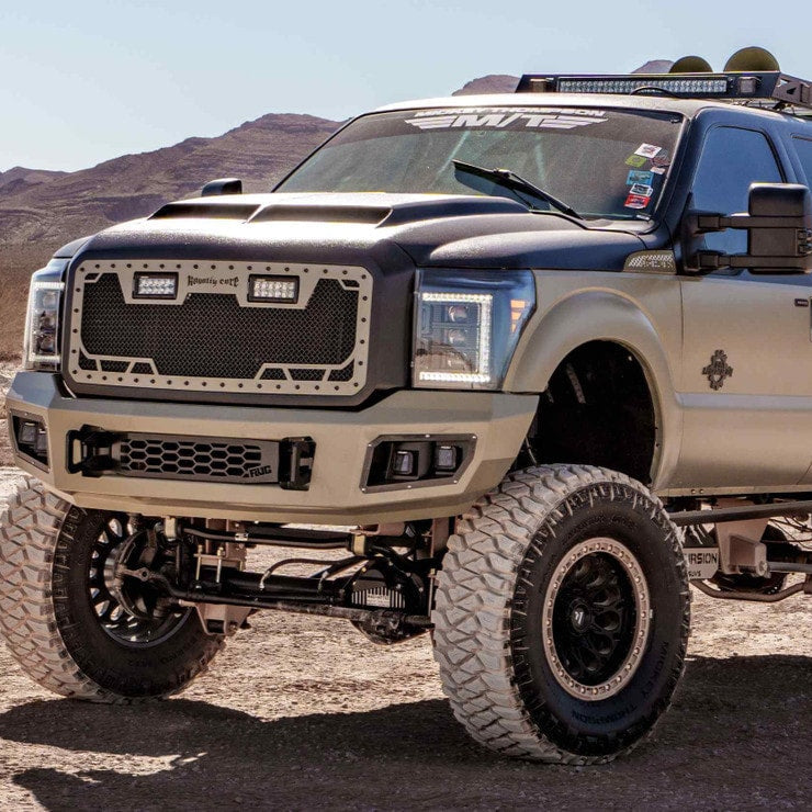 2011-2016 Ford Super Duty F250 White Amber XB LED DRL Projector Headlights