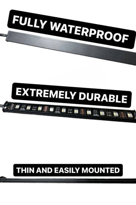 4-Piece Aluminum-Cased LED RGBW Flow Series Underbody Lights Kit - AutoLEDTech.com