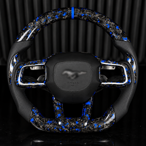2024-2027+ Ford Mustang Custom Carbon Fiber LED Steering Wheel - AutoLEDTech.com