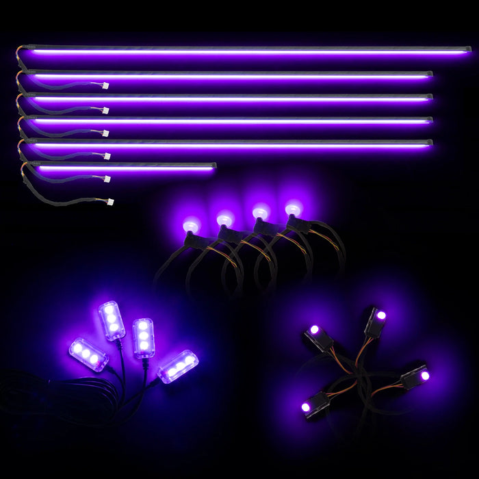 Dynamic ColorSHIFT 18 Piece Universal Full LED Interior Dash Board Kit - AutoLEDTech.com