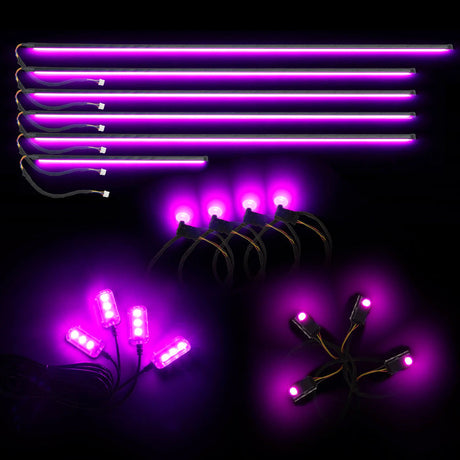 Dynamic ColorSHIFT 18 Piece Universal Full LED Interior Dash Board Kit - AutoLEDTech.com