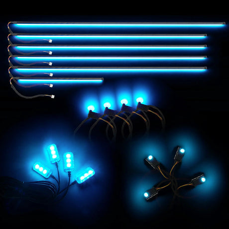 Dynamic ColorSHIFT 18 Piece Universal Full LED Interior Dash Board Kit - AutoLEDTech.com