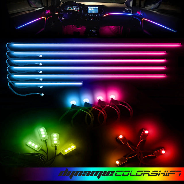 Dynamic ColorSHIFT 18 Piece Universal Full LED Interior Dash Board Kit - AutoLEDTech.com
