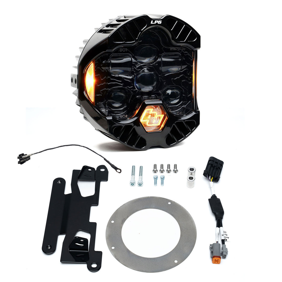 Baja Designs DOT LP6 Low Rider ST cut-in headlight kit contents