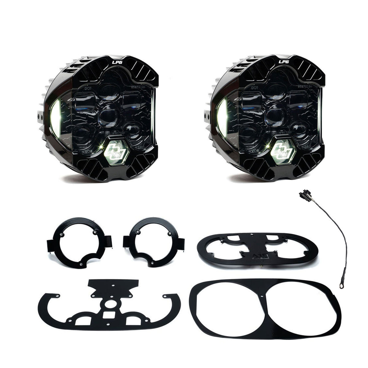 1998-2013 Harley Davidson Road Glide (Pre-Rushmore) DOT LP6 LED Motorcycle Dual Headlight Kit - Baja Designs