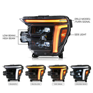 2024-2026 Ford F150 LED Projector Headlights (Lariat King Ranch Platinum Raptor) - AutoLEDTech.com