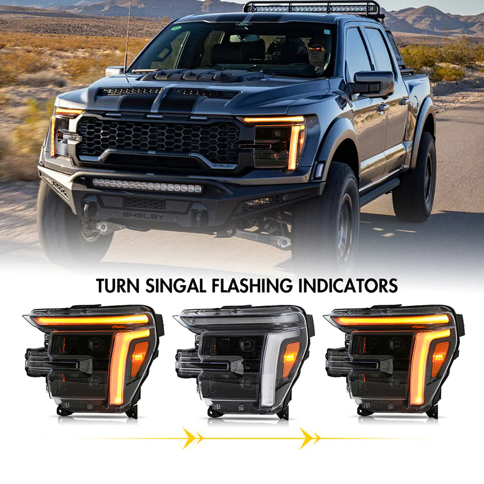 2024-2026 Ford F150 LED Projector Headlights (Lariat King Ranch Platinum Raptor) - AutoLEDTech.com