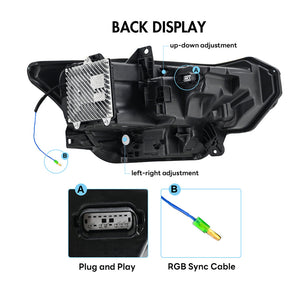 2024-2026+ Ford Mustang S650 RGB Flow Series LED DRL Headlights (old) - AutoLEDTech.com