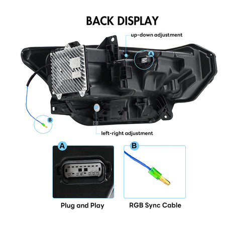 2024-2026+ Ford Mustang S650 RGB Flow Series LED DRL Headlights (old) - AutoLEDTech.com