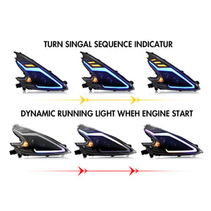 2009-2020 Nissan 370Z Z34 Fairlady RGB LED DRL Headlights - AutoLEDTech.com
