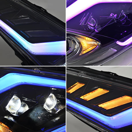 2009-2020 Nissan 370Z Z34 Fairlady RGB LED DRL Headlights - AutoLEDTech.com