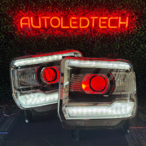 2014-2019 GMC Sierra HD RGBW Flow Series LED DRL Headlights