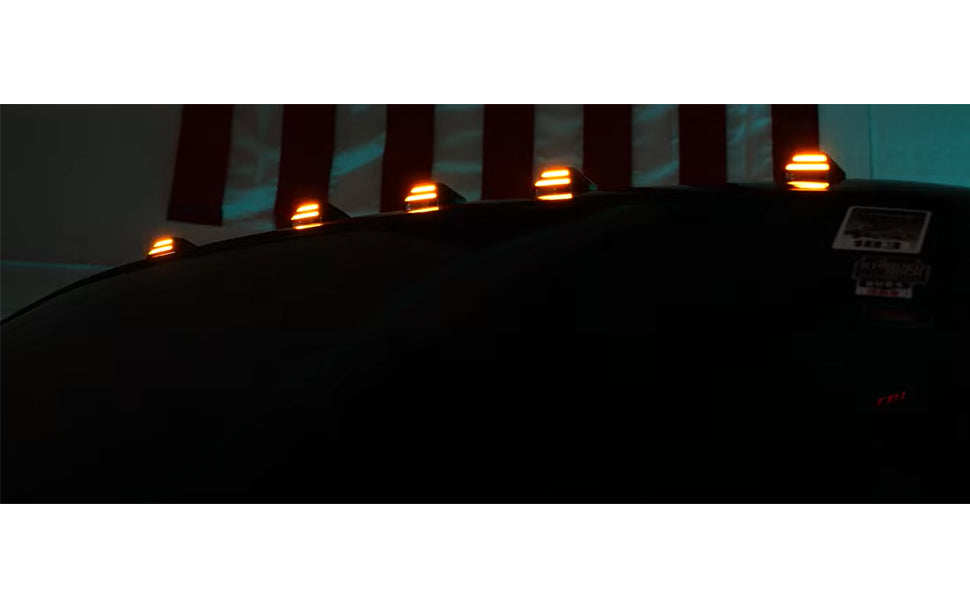 1999-2016 Ford F250 Super Duty Clear Smoked White Amber LED Roof Cab Lights