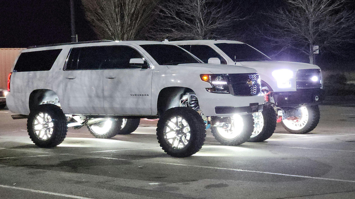 5 ROW Pure White LED Wheel Ring Lights Kit - AutoLEDTech.com