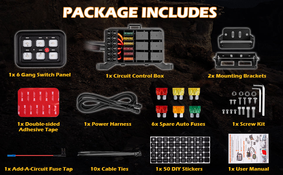 6 Gang Switch Control Panel 12V Relay System