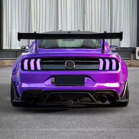 2015-2023 Ford Mustang S550 RGB Flow Smoked Clear LED Tail Lights - AutoLEDTech.com