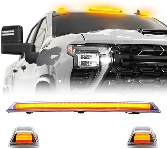 2020-2026+ GMC Chevy HD Smoked White Amber LED Roof Cab Lights