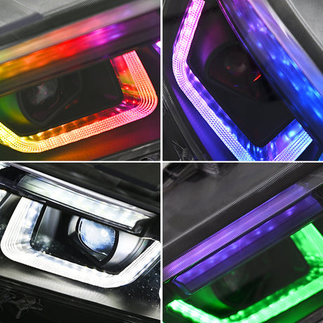 2024-2026+ Ford Mustang S650 RGB Flow Series LED DRL Headlights (old) - AutoLEDTech.com