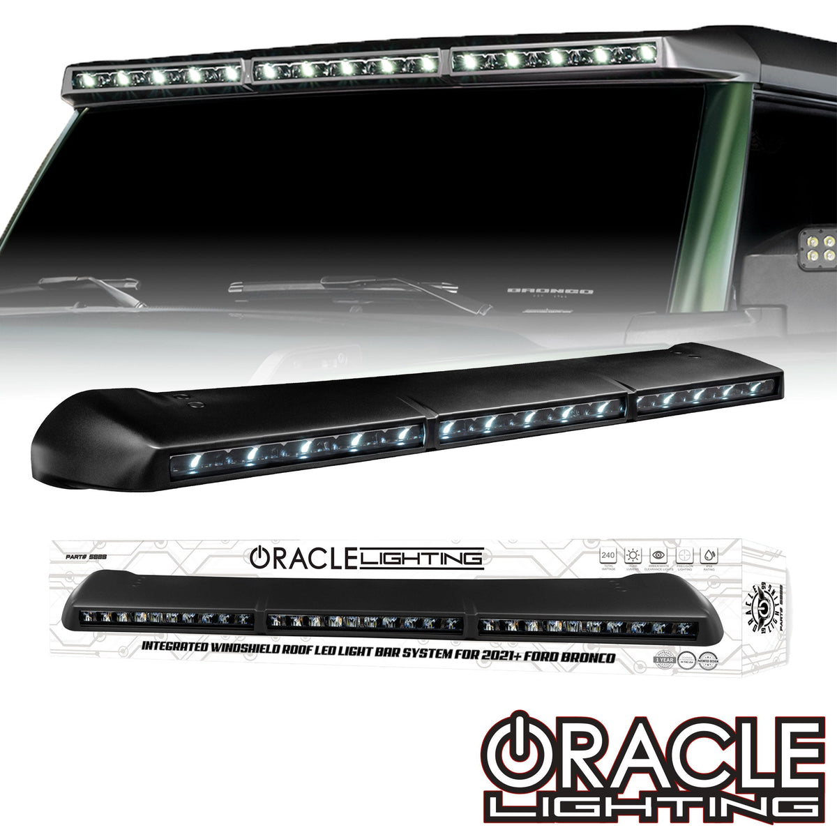 ORACLE Integrated Windshield Roof LED Light Bar System - 2021+ Ford Bronco - AutoLEDTech.com
