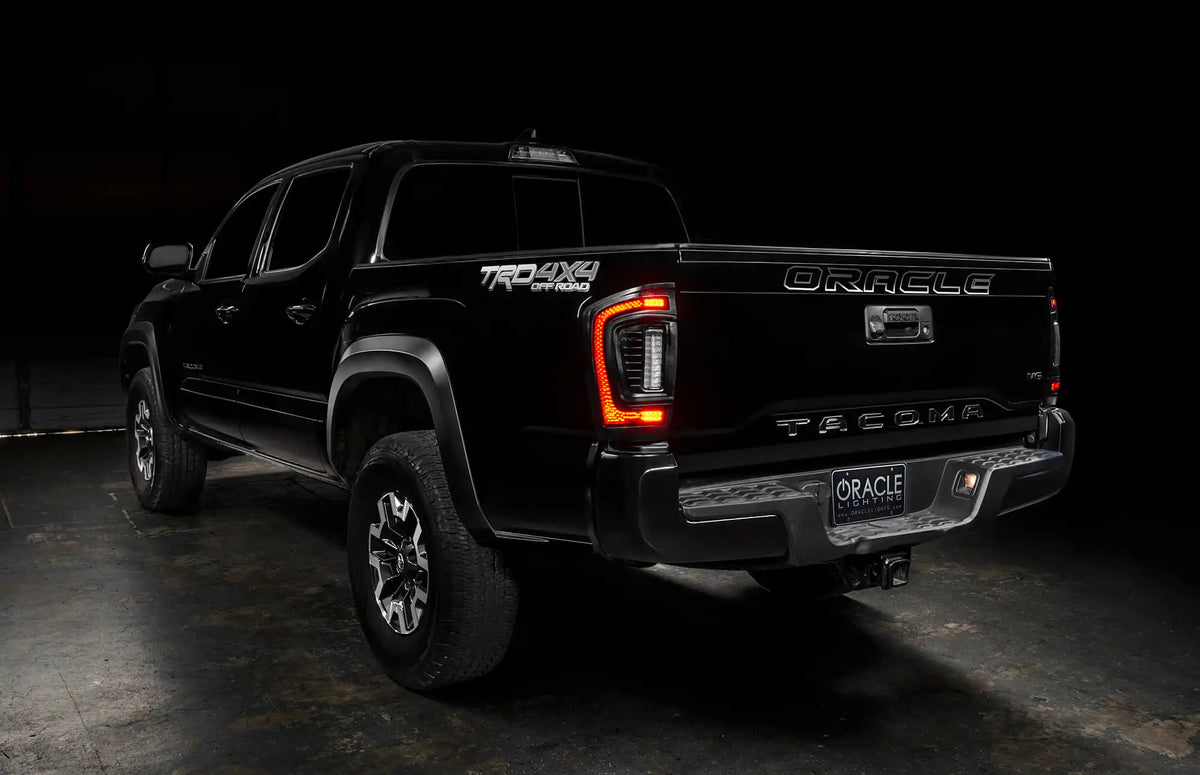 Tacoma with flush mount LED tail lights - running lights on