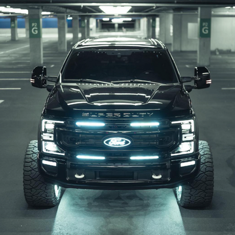6"-22" V2 ANIMATED SWITCHBACK White/Amber LED DRL Grill Accent Lights Bar Kit - AutoLEDTech.com