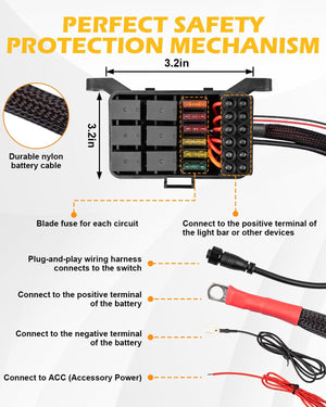 6 Gang Switch Control Panel 12V Relay System - AutoLEDTech.com
